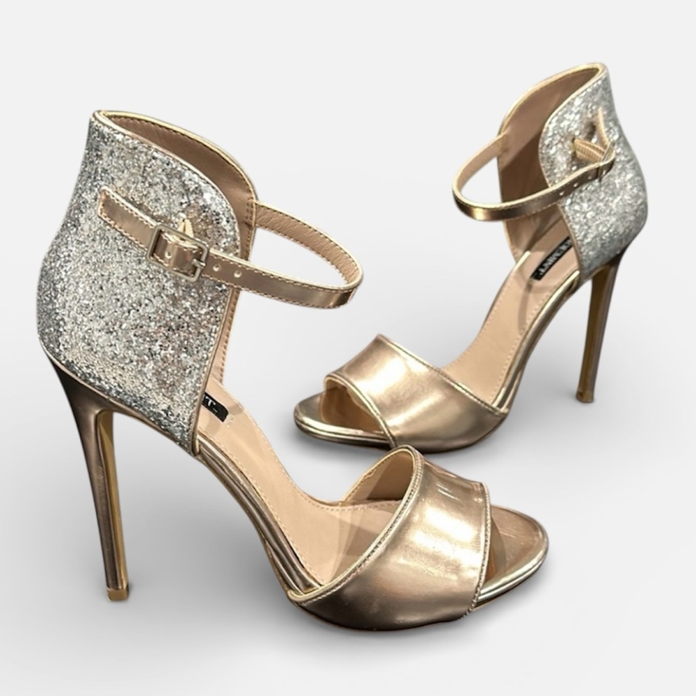 Shoemint by Steve Madden Eileen Rose Gold and Silver Heels - 8M